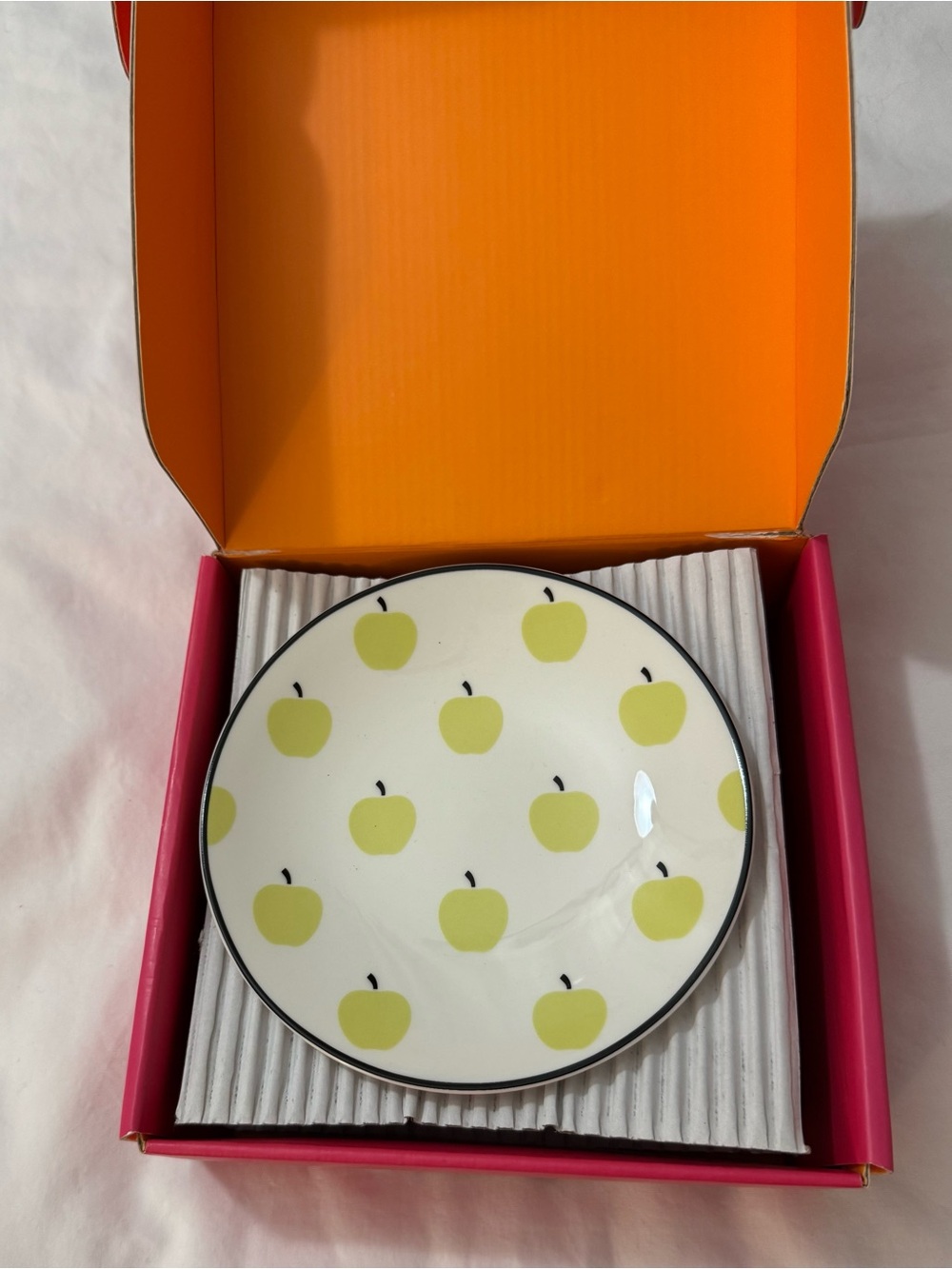 New Kate Spade New York Lenox Wickford Orchard Apples 6" Tidbit Set of 4 Plates